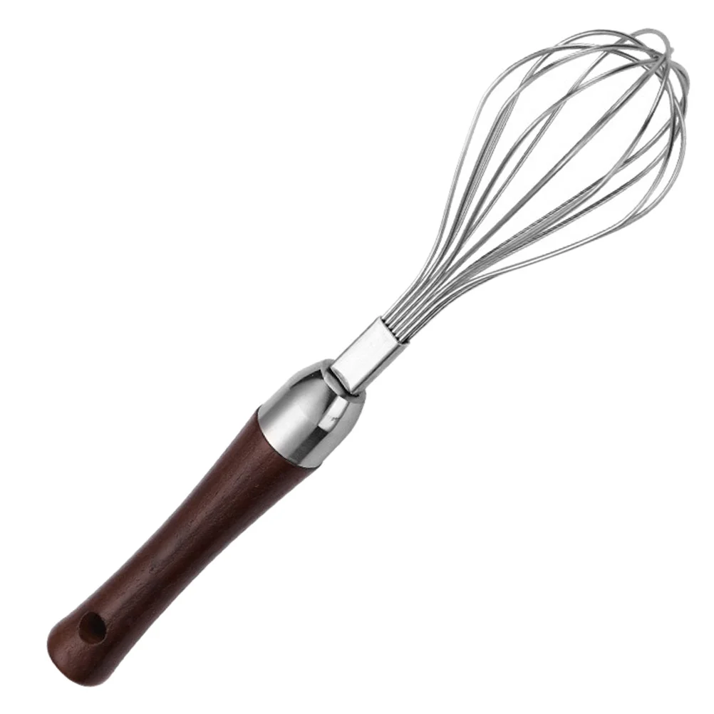 

Wire Stainless Steel Egg Beater Hand Blenders Baking Dough Whisk Bite Maker Wood Whisker