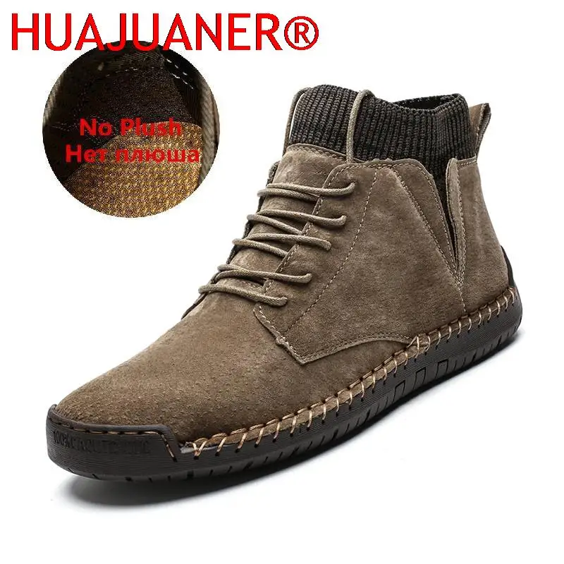 

Брендовые мужские ботинки до щиколотки, зимние классические мужские ботинки, модная повседневная обувь, теплые мужские ботинки с плюшевой подкладкой, водонепроницаемые мужские ботинки, нескользящие мужские зимние ботинки