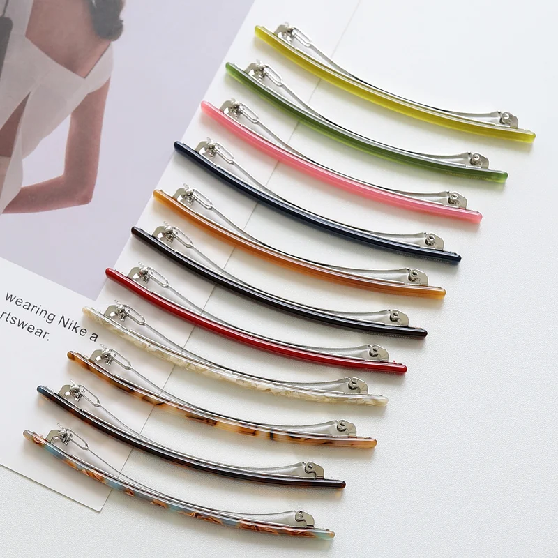 10.5cm Hair Slide Clips for Girls and Women Acetate Hairclip Barrettes French Clips Hair Accessories