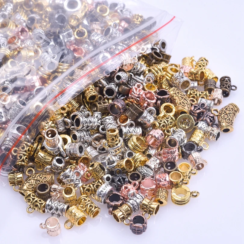 Silver/Gold Color Big Hole Different Style Loose Beads For Jewelry Making Supplies Handmade Necklace Bracelets Charms Metal Bead