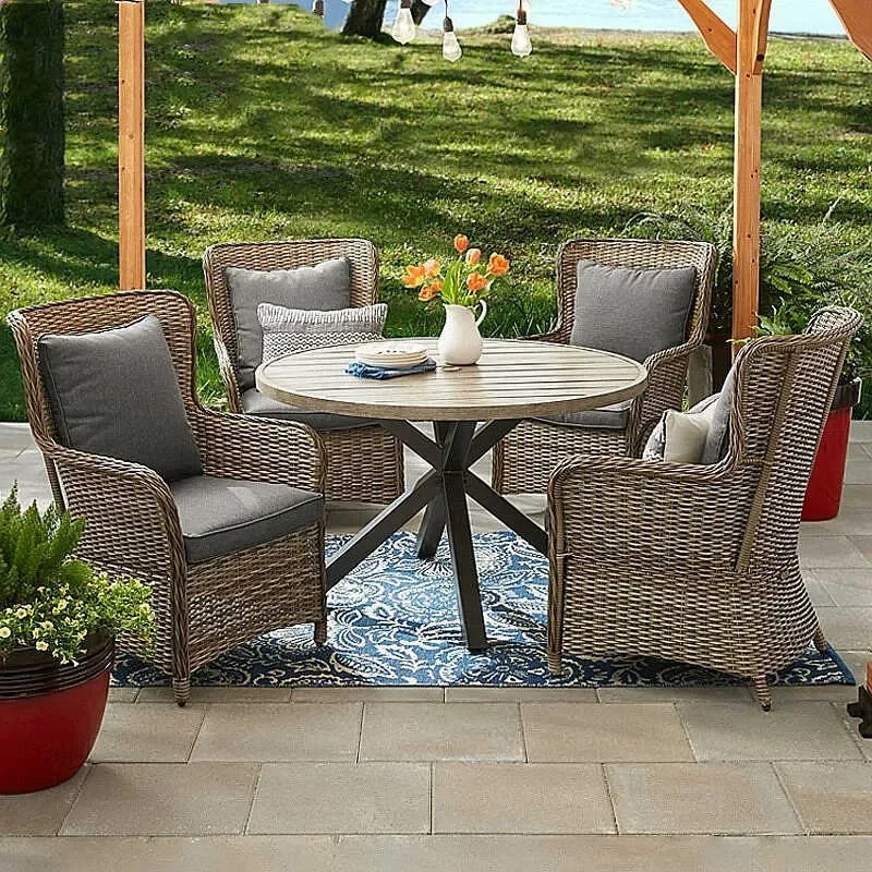 Wicker Patio Furniture Set Rattan Garden Table and Chairs for Balcony Courtyard Villa Outdoor Leisure Sunshade