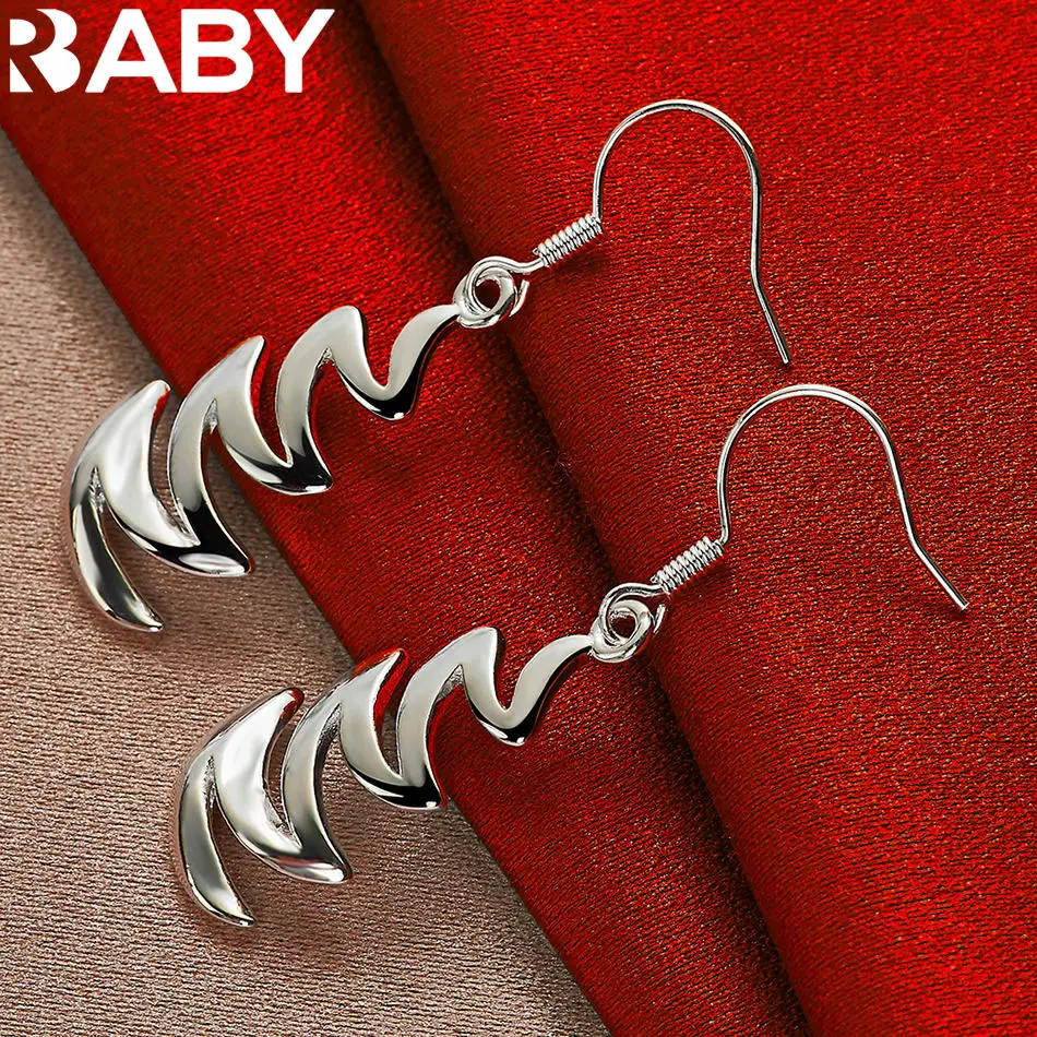 URBABY 925 Sterling Silver Earrings Irregular Curve Drop Earrings Jewelry Fashion Party and Daily Wear