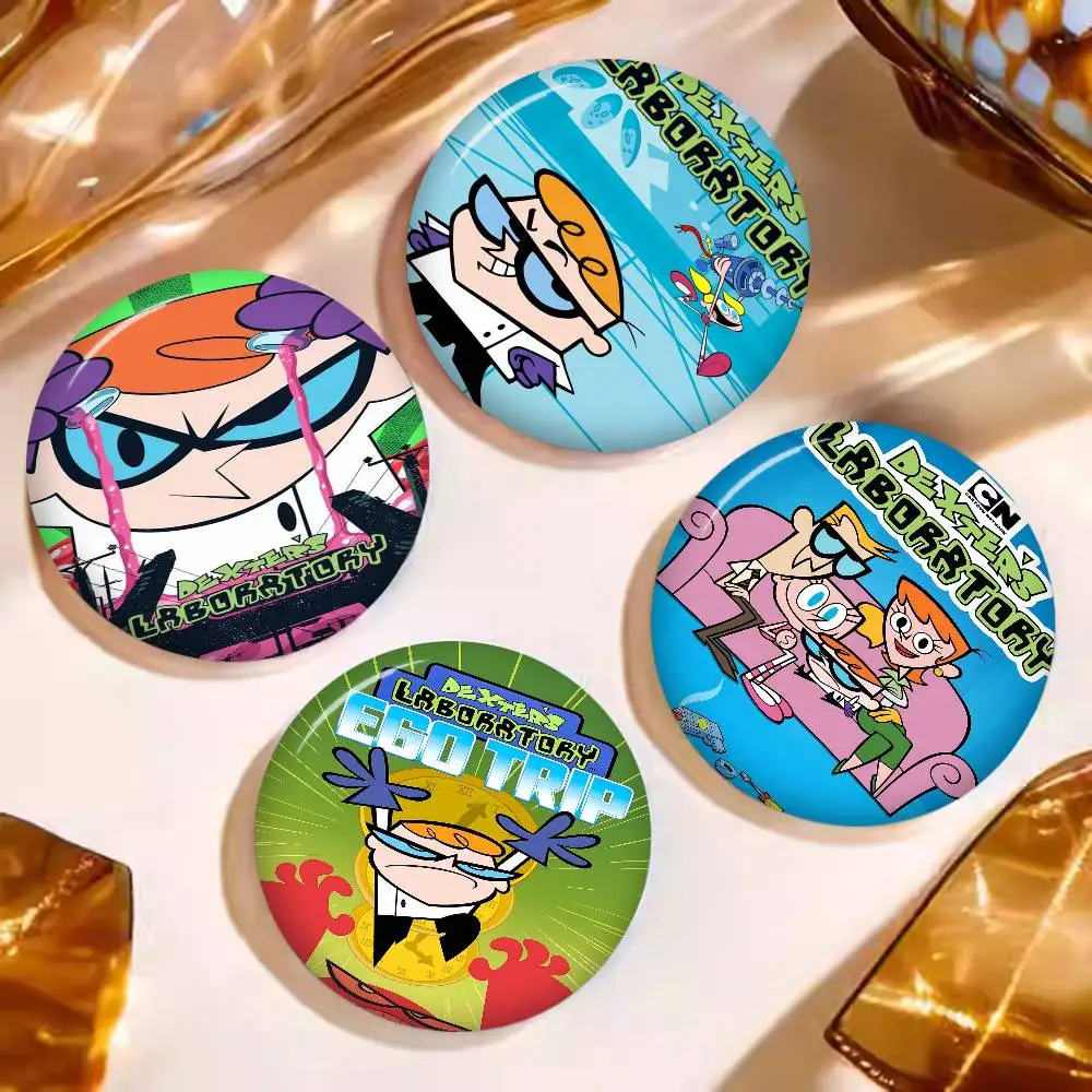 Cartoon D-Dexters L-Laboratory Anime Button Pin Handmade Brooch For Clothes Cartoon Badge Backpack Decoration Jewelry Accessorie
