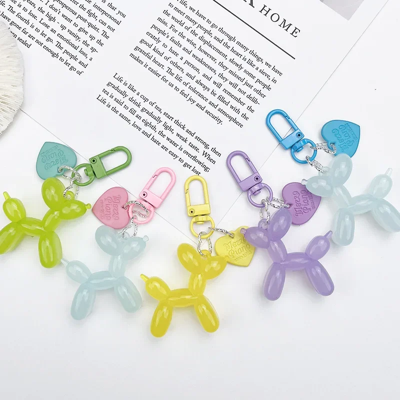 Jelly Cute Jelly Balloon Dog Keychain Pendant Cartoon Dog Chain Keychain - Lovely Accessory Jewelry Gift for Unisex Keys