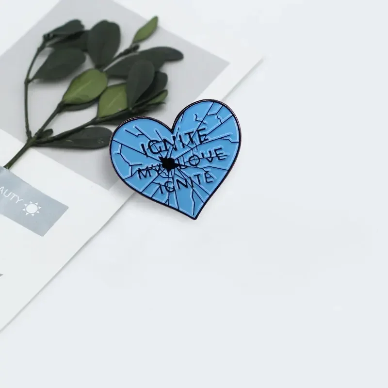 Ignite My Love Enamel Pin young adult book Shatter Me series Brooch Literature Bookish Badge for backpacks view 3