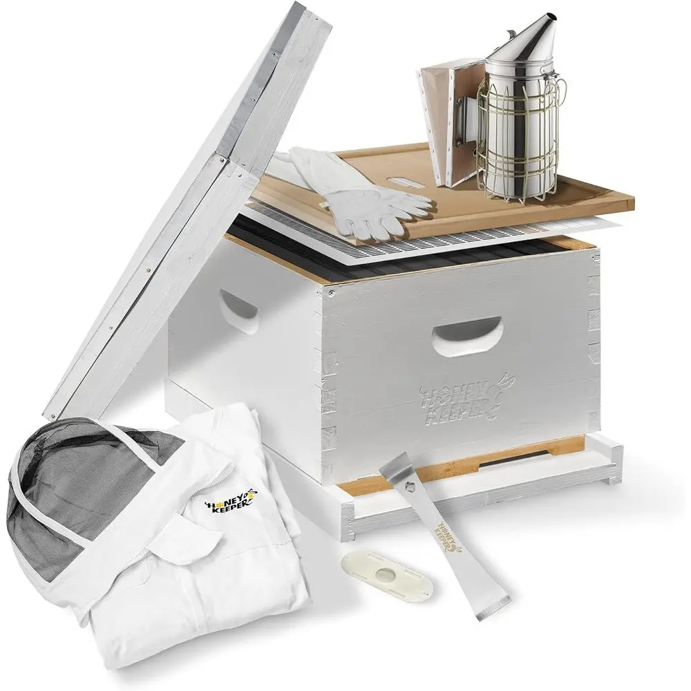 

Стартовый набор улья (1 корпус глубокого улья) с набором основных стартовых принадлежностей для пчеловодства, полностью собранный и P