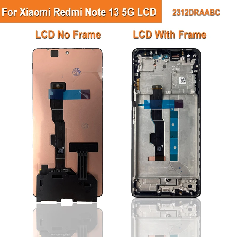 6.67\'\' AMOLED LCD For Xiaomi Redmi Note 13 5G LCD Touch Screen Digitizer Assembly For Redmi Note 13 5G LCD 2312DRAABC Display