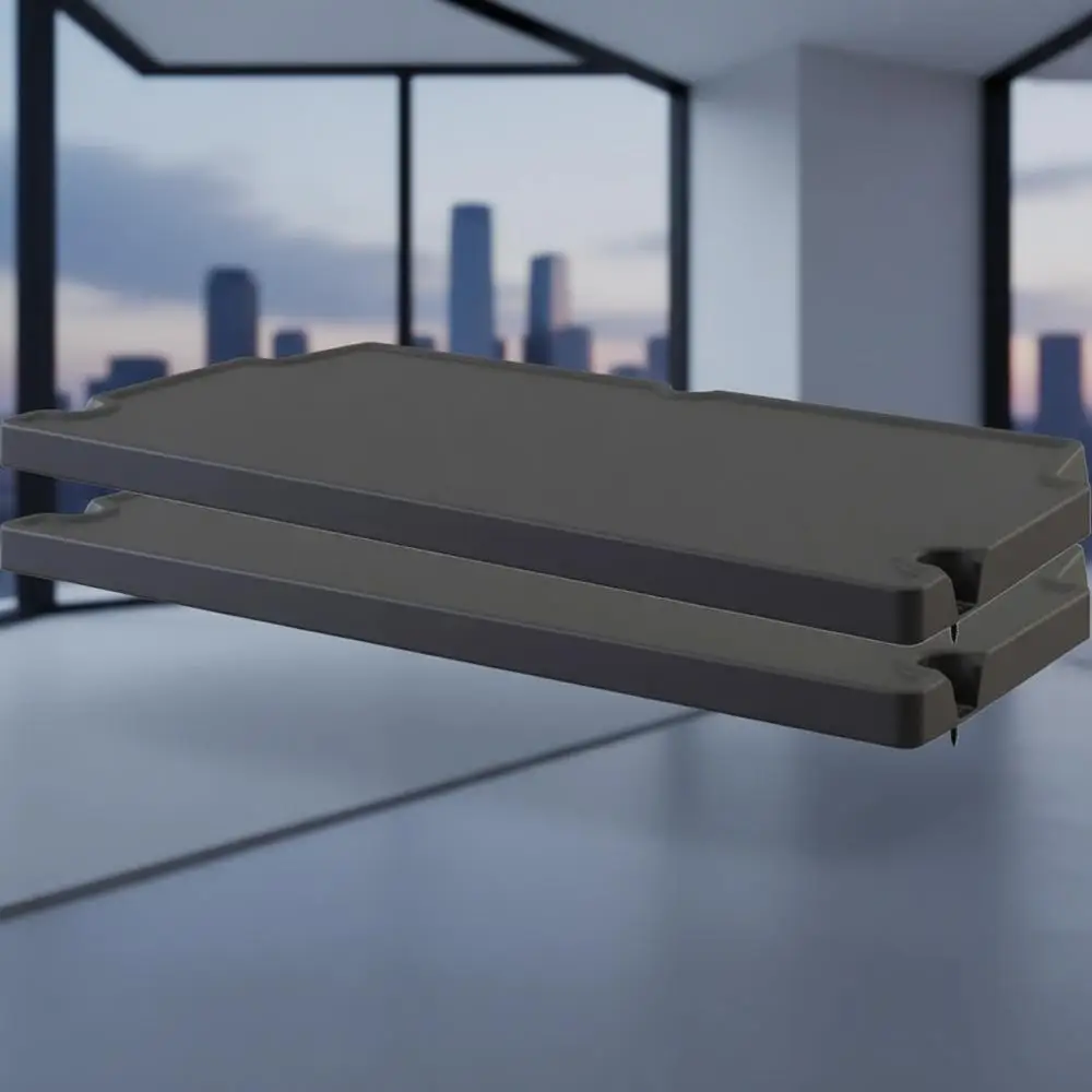 2-Pack Compact Outdoor Storage Sheds, Wall Mount or Shelving, 27.75W x 14.5D x 1.25H, Black