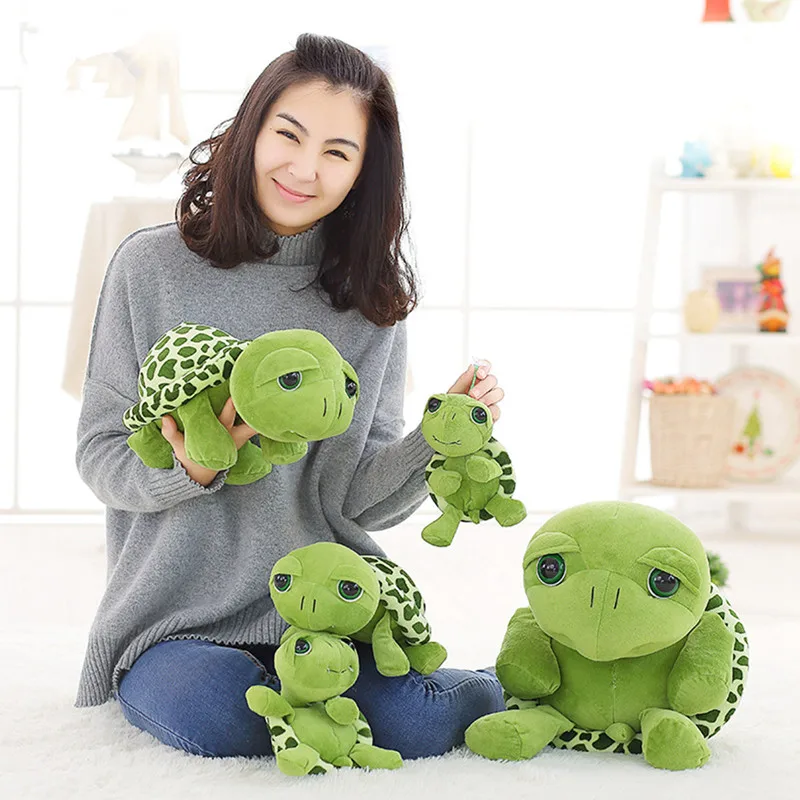 30-100cm precioso grandes ojos tortuga de peluche Animal relleno cojín suave de mar pequeño tortugas muñecas para niños de regalo