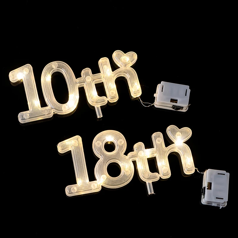 Zahlen-Lichter Tortendekoration Kinder Happy Birthday Kuchendekoration Junge Mädchen 1. 18. LED-Licht Hochzeit Jubiläum Party Requisiten – Detail 3