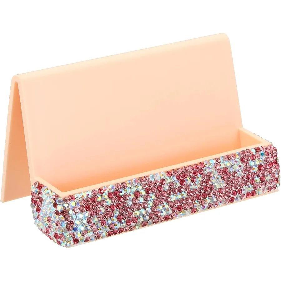 حامل بطاقات العمل PATIKIL للمكتب حجر الراين حاملي بطاقات العمل حامل بطاقات كريستال منظم عرض البطاقات للمكتب Ex