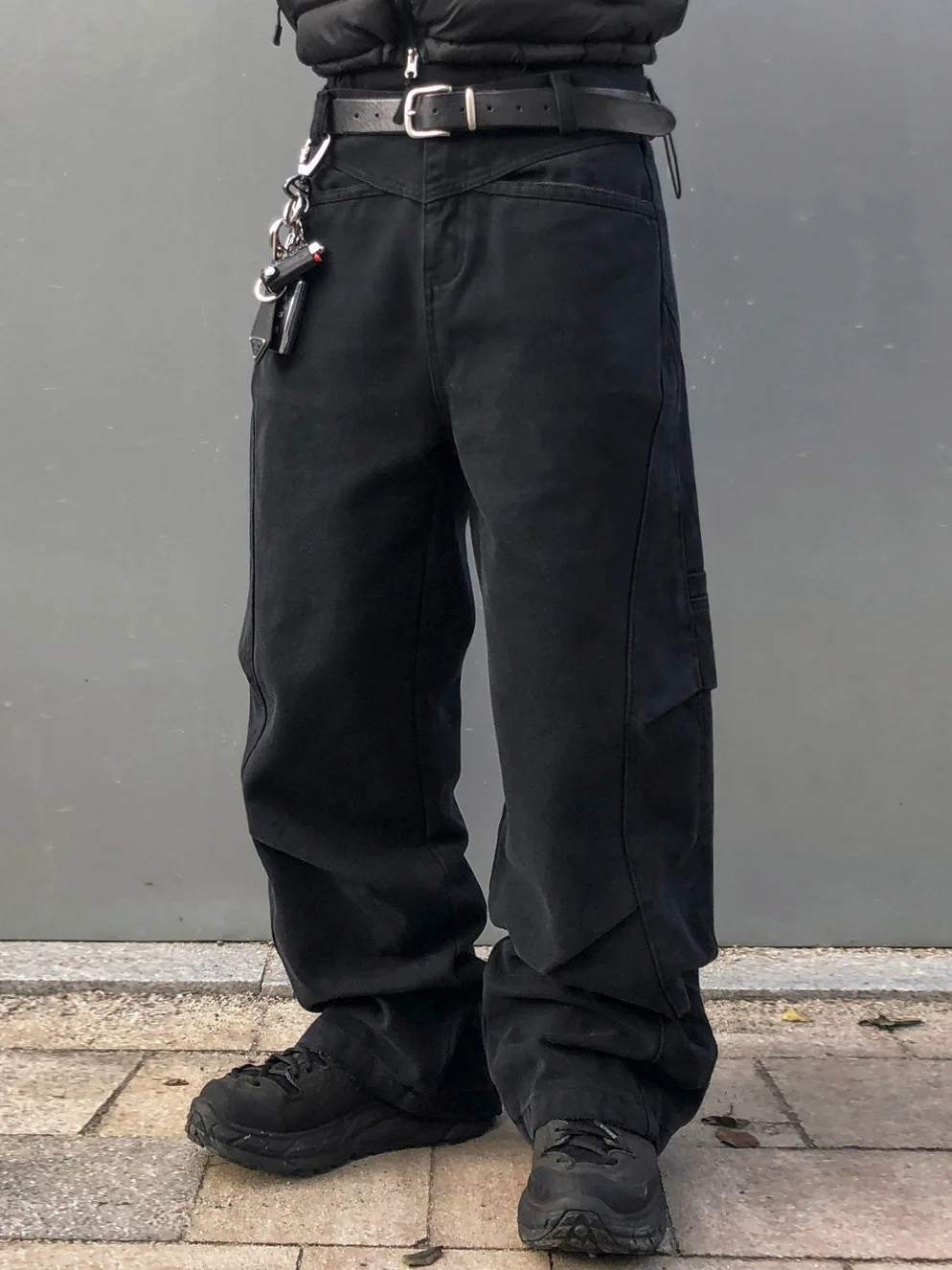 

Мужские утолщенные свободные брюки прямого кроя TANGZ STUDIO в рабочем стиле, корейские повседневные джинсы с широкими штанинами из смесового хлопка