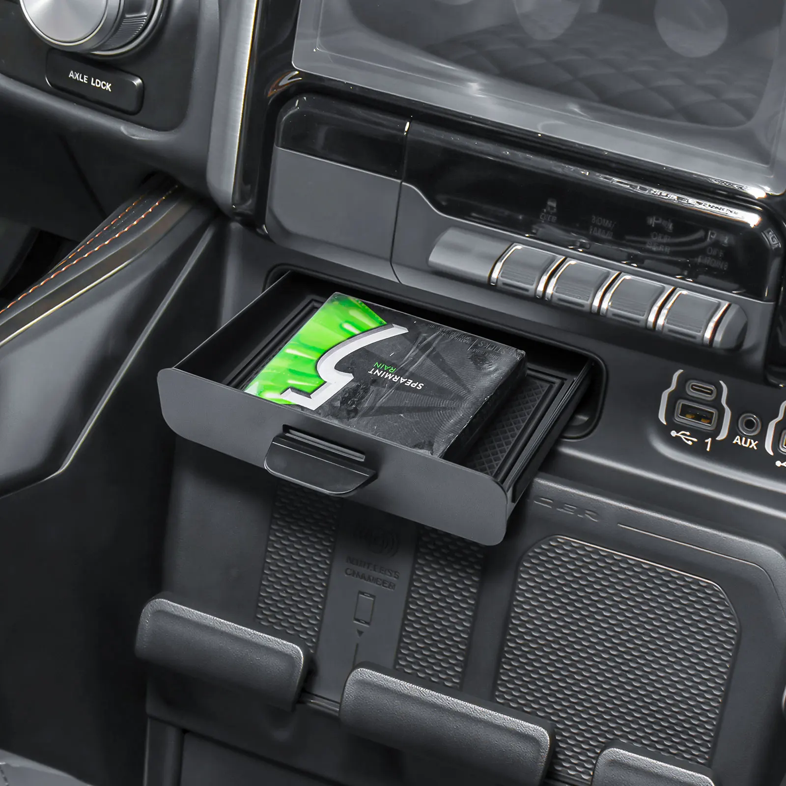 Center Console Drawer Storage Box Tray for 2019–2026 Dodge RAM 1500 2500 3500 Interior Drawer Coin Hidden Car Storage Organizer