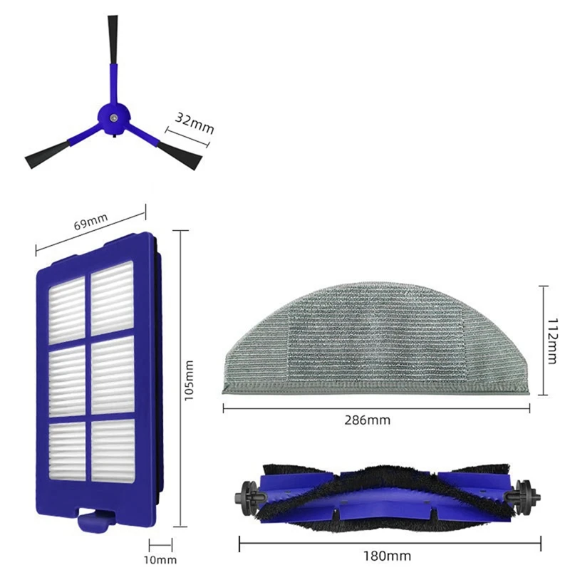 Aspiradora Cepillo Lateral principal paños de fregona trapo filtro Hepa repuestos accesorios para Anker Eufy Robovac X8 Hybrid
