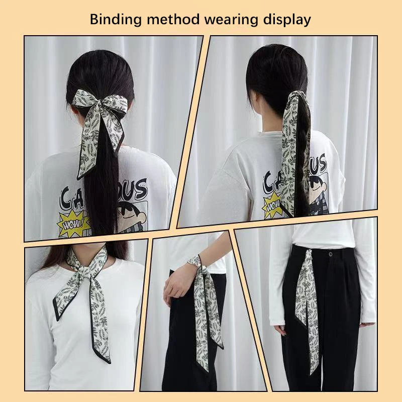 EverToner Women Silk Twill Bag Scarf Versatile Strap Soft Creative Silk Scarf Charm DIY Bag Pendant