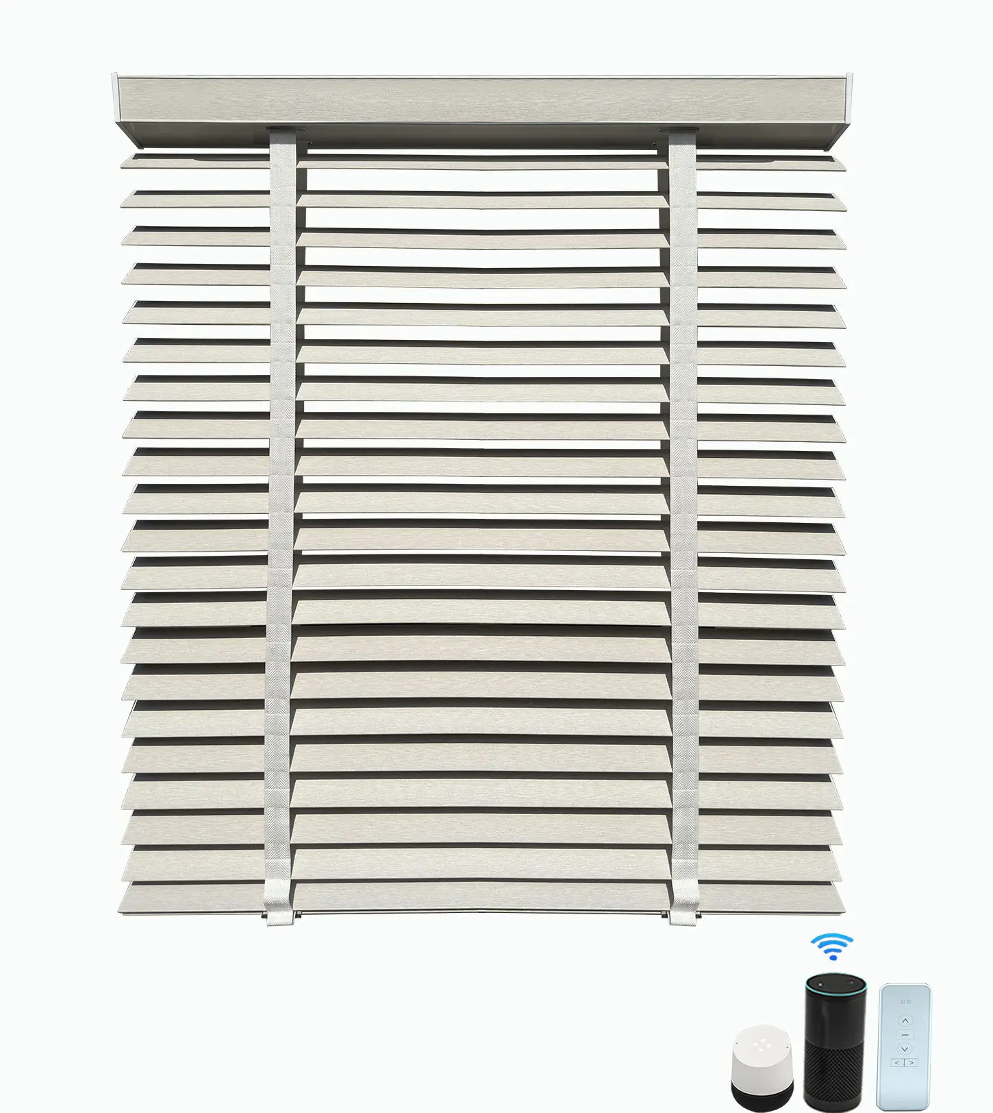 Wholesale Direct Selling Eco-friendly 2 inch  Faux Wood Waterproof Easy to Clean Motorized Wooden Blinds for Office