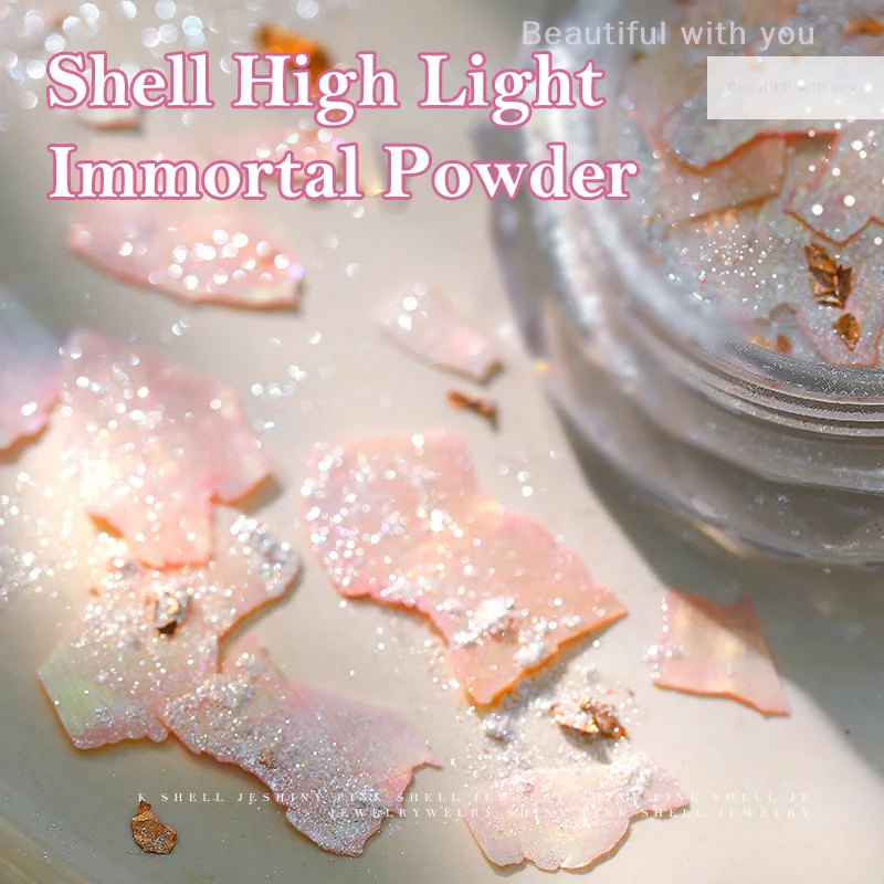 

New1Pc Mixed Style Sparkling Colorful Shell Slices Opal Powder Dreamy Cloud Brocade Sparkling Powder Flower Thin Nail Glitter