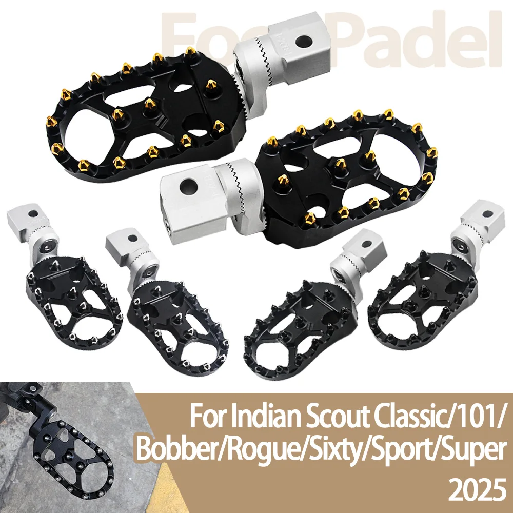 

For Indian Scout Bobber Limited SCOUT Classic Bobber 101 Sport Super 2025 Motorcycle Accessories Footpegs Front Foot Rests Pegs