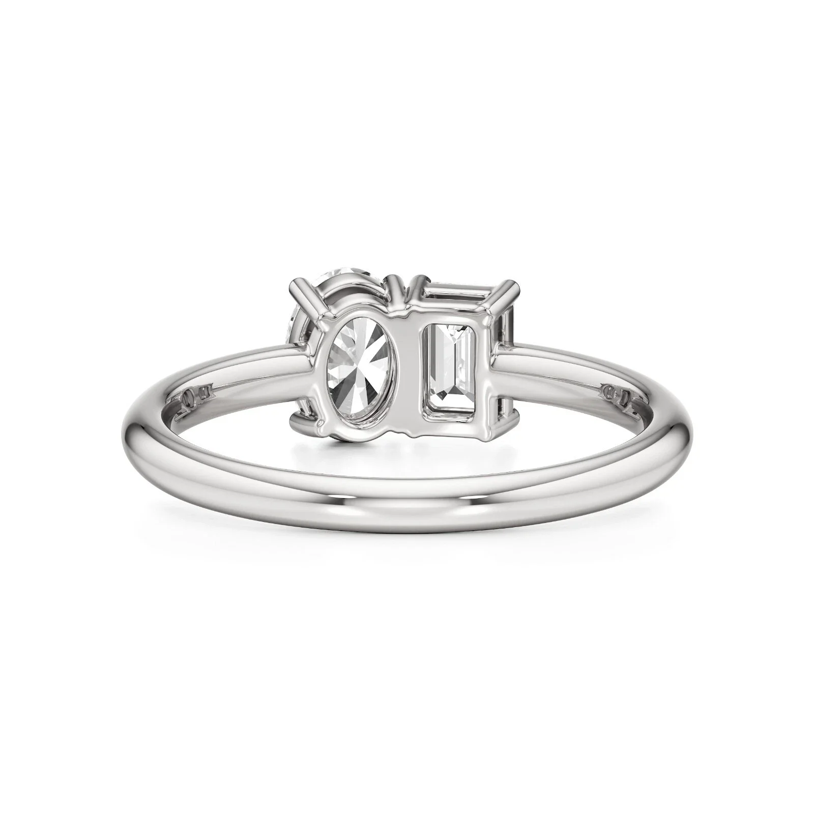 IGI Certified CVD HPHT Lab Grown Diamond Ring 1CT Each EF VS‑VVS Platinum 950 Emerald & Oval Toi et Moi Diamond Ring For Women