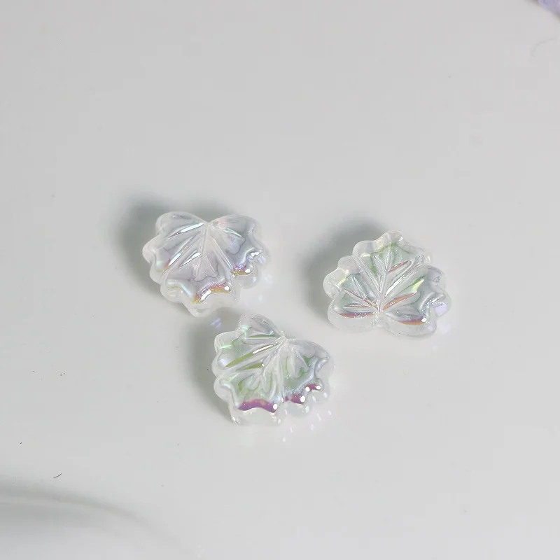 Maple Leaf Transparent Beads For Jewelry Making Bracelet Pet Necklace Hair Rope DIY Decorations Phone Chain Kechain Accessories