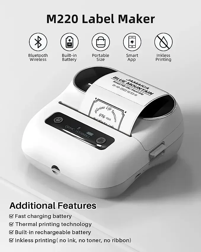 GlowMart phomemo printer Wireless thermal receipt self-adhesive barcode printer Portable DIY label printer