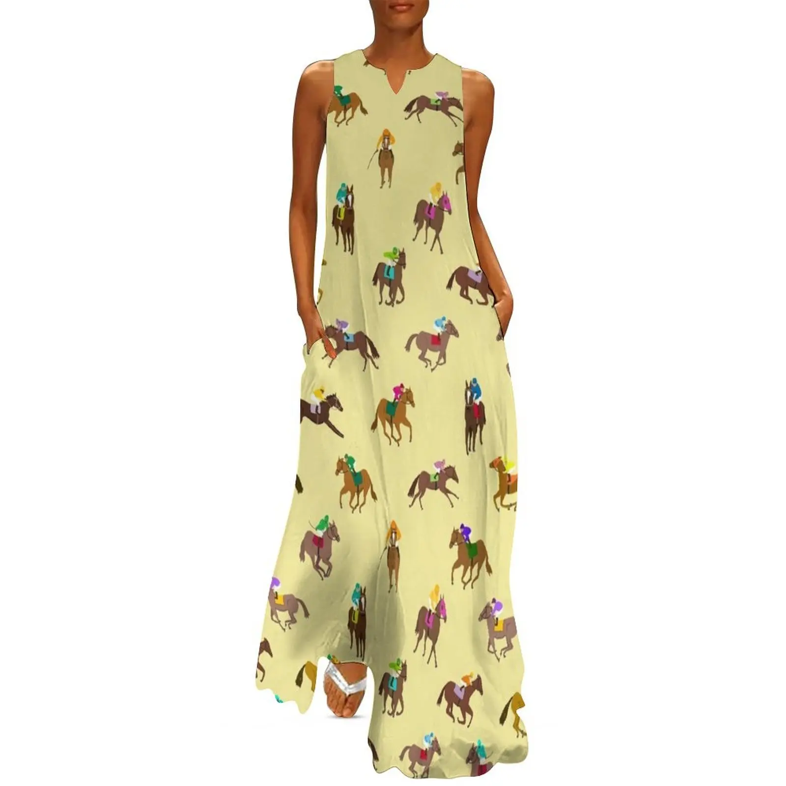 

To The Horse Races (Yellow) Long Dress party dress women elegant luxury summer clothes for women women's evening dresses Dress