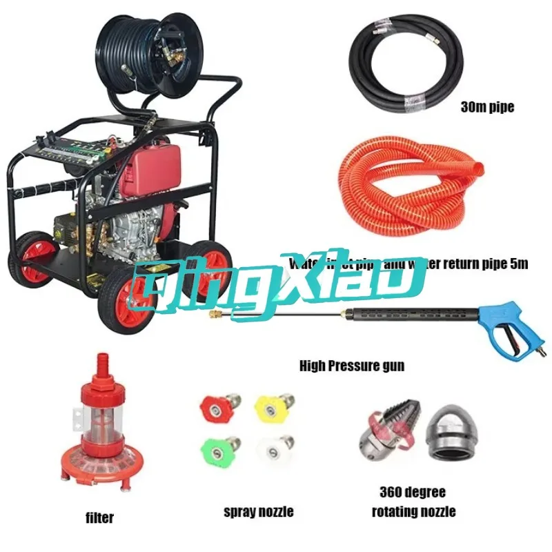 High Pressure Pipeline Dredger Cleaning Machine Diesel Powered For Municipal Factory Residential Community Rust Paint Removal