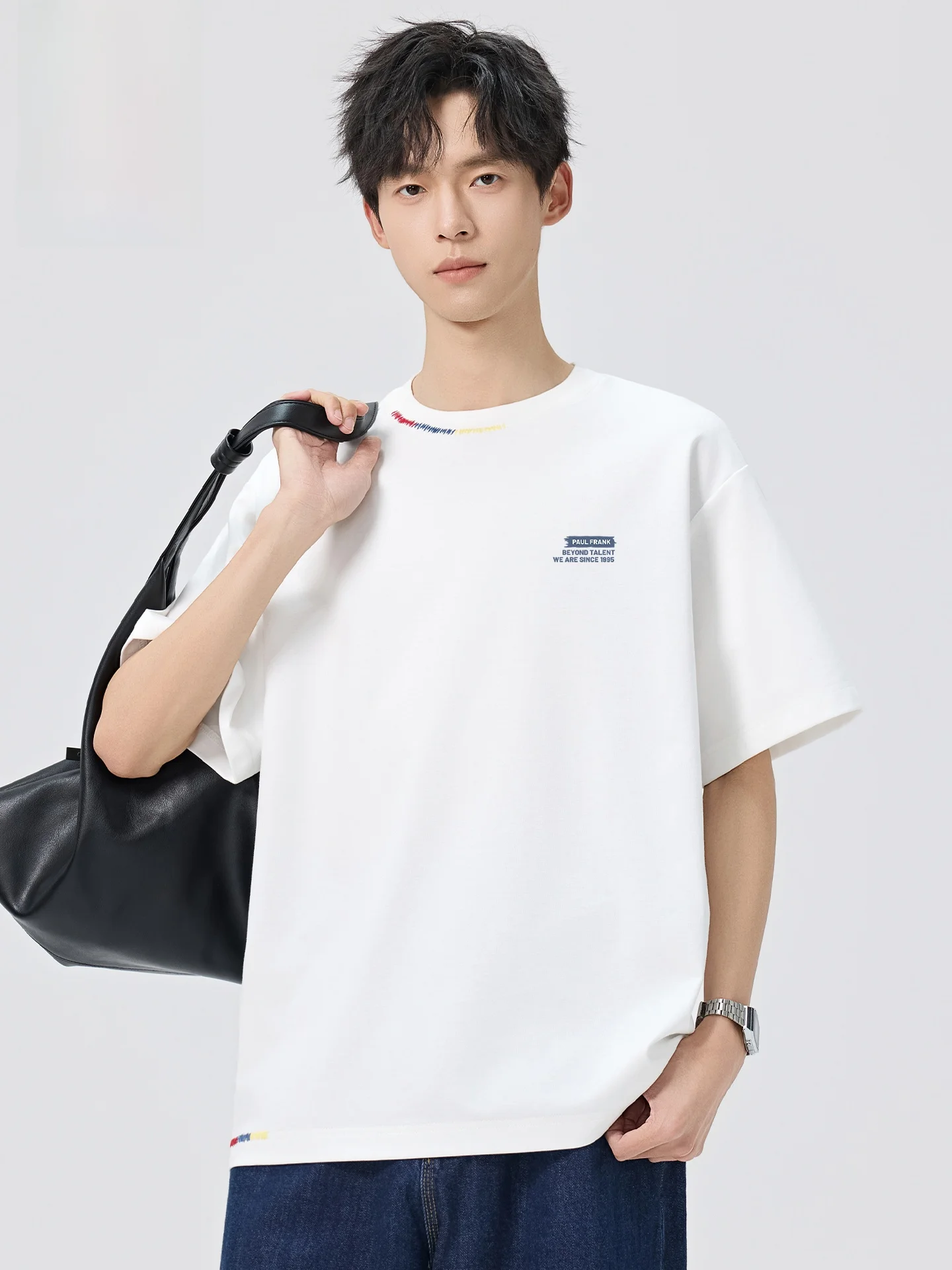 

Monkey Embroidered Cotton Linen ort Sve T-irt Men's Summer Casual Faion Couple's Clothing Loose Fit round...