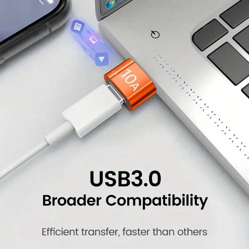 USB C 타입 OTG 어댑터, 맥북, 샤오미, 삼성용 변환기, 고속 충전 데이터 전송, 10A