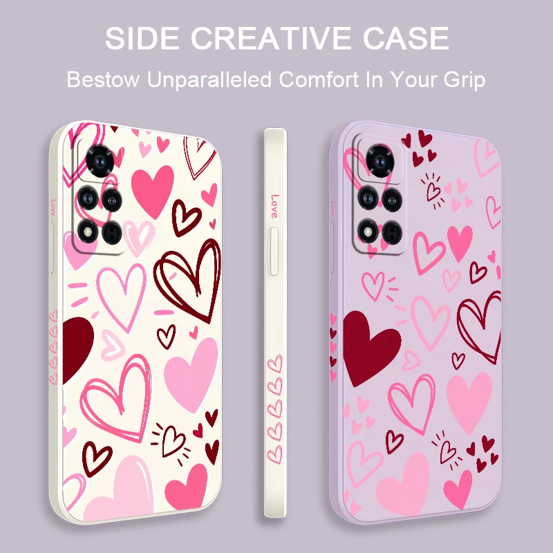 Simple Little Love Heart Case For Honor 600 Pro 400 70 Lite 500 200 90 Smart 50 SE 20 9C 9X Pro Soft TPU Anti Scratch Cases Etui