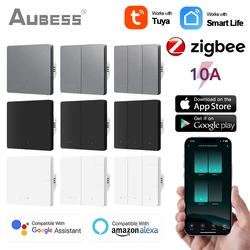 Tuya Zigbee EU UK Smart Light Button Switch Automation Module No Neutral Wire Smart Life APP Remote Support Alexa Google Home