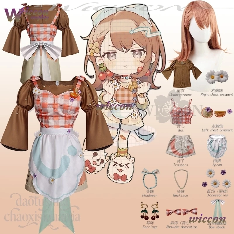 

Wona Booo! Костюм ко Дню дурнов Hanasato Minori, игровой проект для косплея Sekai Sweet Lolita, милое платье-фартук, рождественская вечеринка, Cos