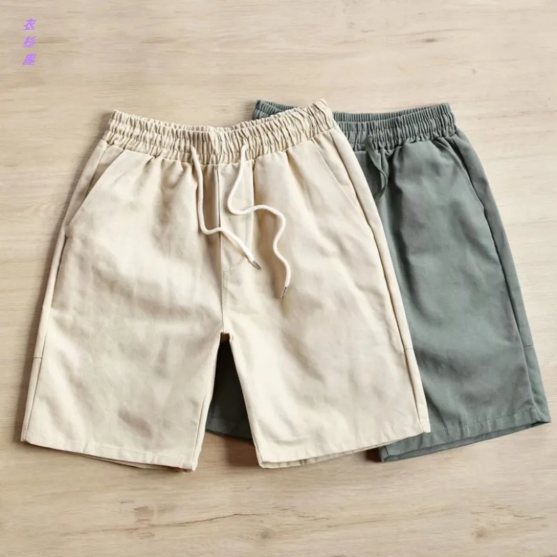 

Мужская рабочая одежда в стиле ретро, японская одежда из смеси хлопка, повседневная спортивная одежда, свободная посадка, длина пять четвертей, молодежный Vitali Sle