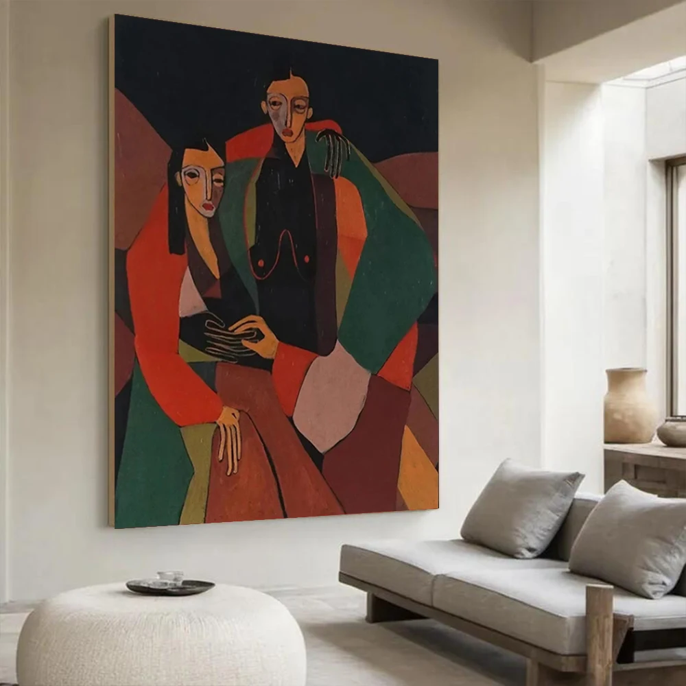 100% Handmade Abstract Oil Painting on Canvas new Elegant Lady Wall Art Picture Large Mural Thick Home Living Room Decor Image