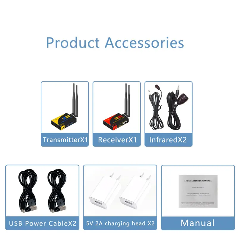 موسع لاسلكي H.265 2.4G/5G لجهاز استقبال الارسال اللاسلكي HDMI الصوتي والفيديو 200M موسع يمكن الاتصال بكابل إيثرنت