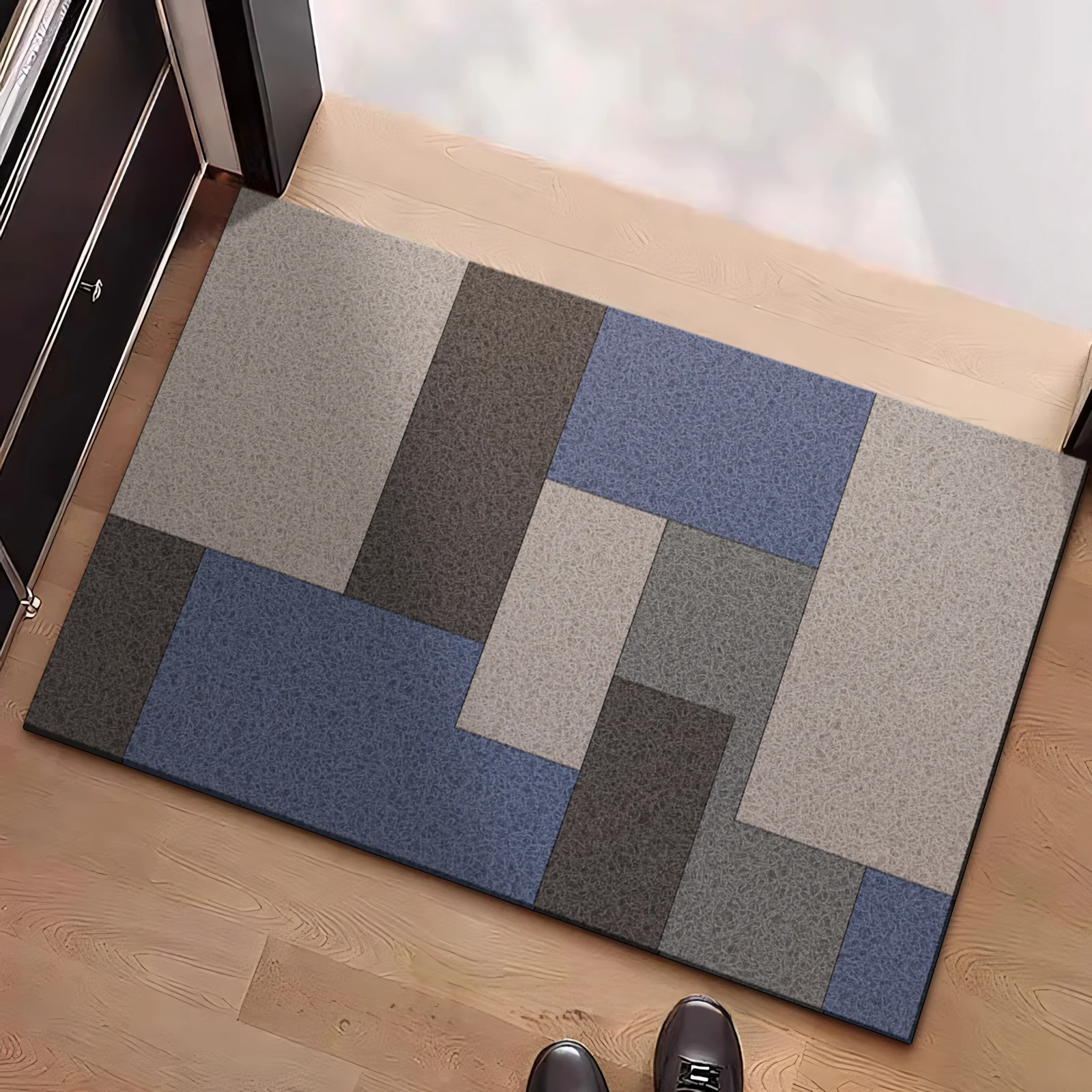 

Geometric Style Wire Loop Entry Door Floor Mat Outdoor Door Entrance Scraping Mud Dust Foot Mat Non-Slip Dirt-Resistant Carpet