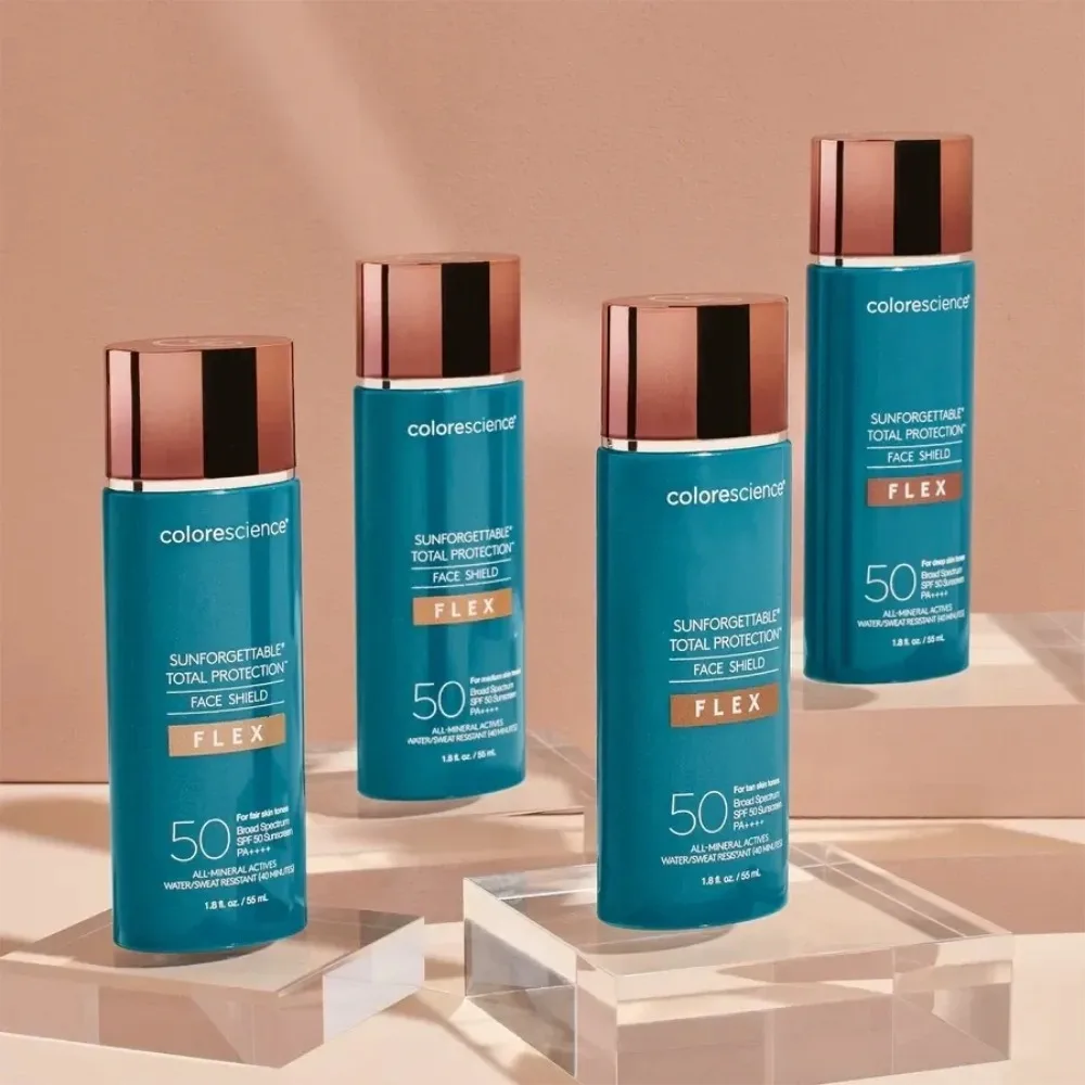 Protector Facial Colorescience Sunforgettable Total Protection Flex SPF50, Protector Solar Totalmente Mineral PA++++, Resistente al Agua y al Sudor por 40 Minutos