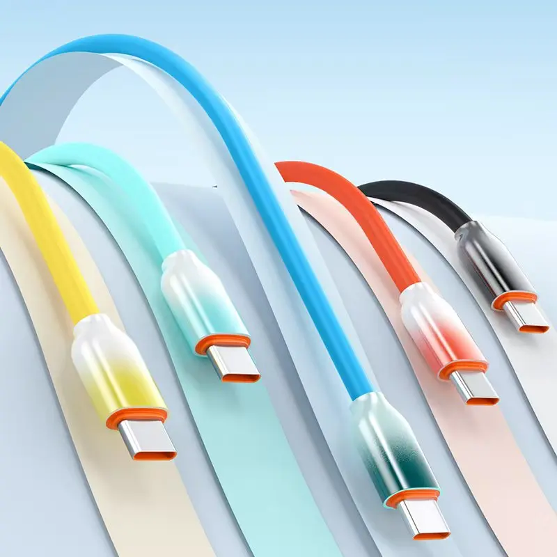 100w 6a usb c cabo de dados de carregamento rápido para samsung xiaomi redmi huawei honra oppo oneplus usb tipo c silicone líquido de alta velocidade