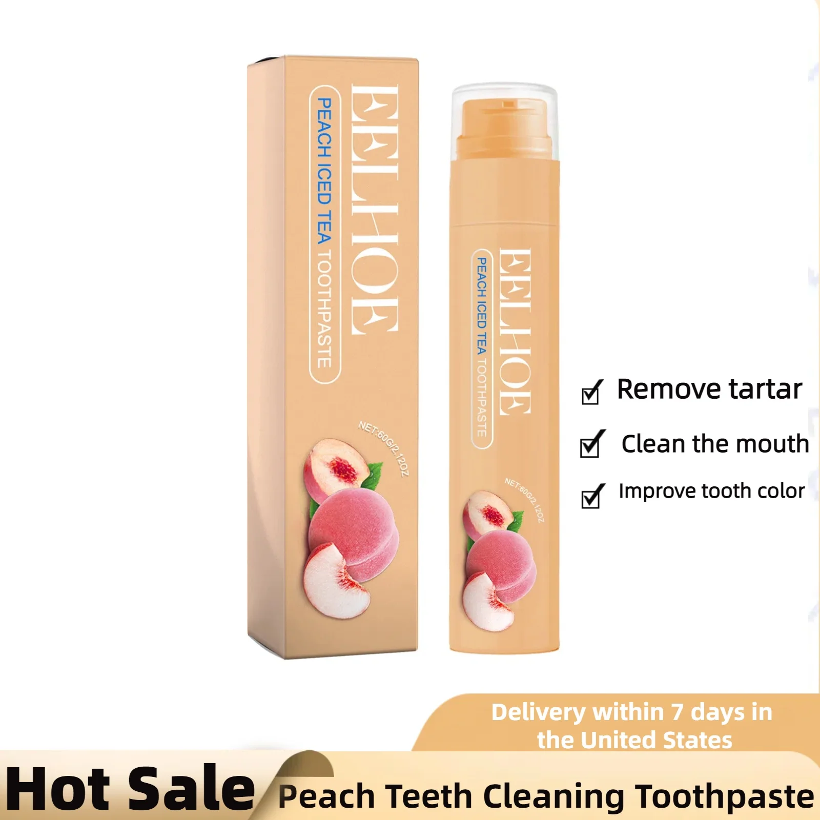 Fruity Teeth Brightening Toothpaste Effectively Removes Yellow Tooth Stains Deep Cleans Yellow Teeth Cleans Brightens and Repair