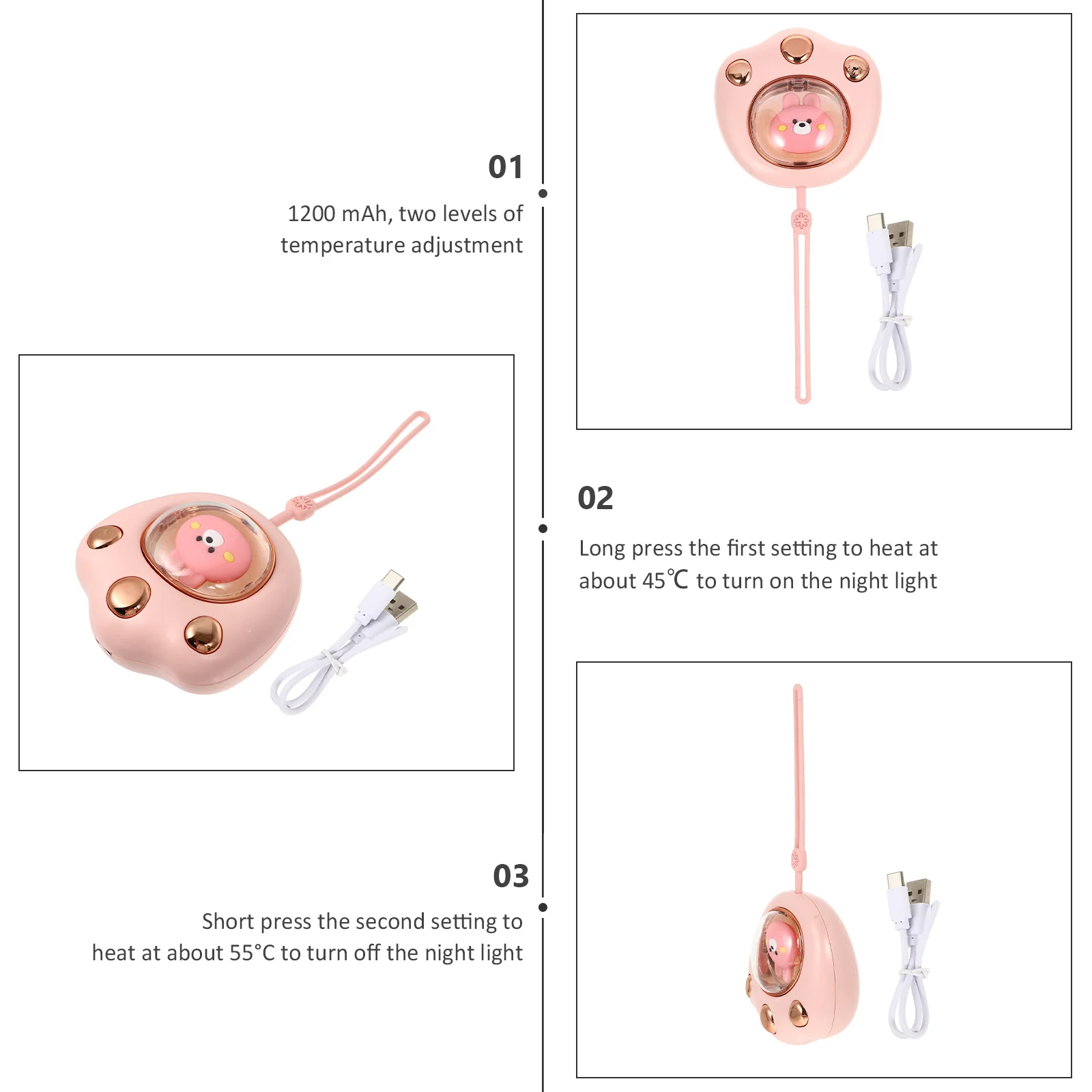 

Cat Claw Hand Warmer for Winter Portable Compact Design with Excellent Heat Preservation Smooth Surface Not Easily Deformed