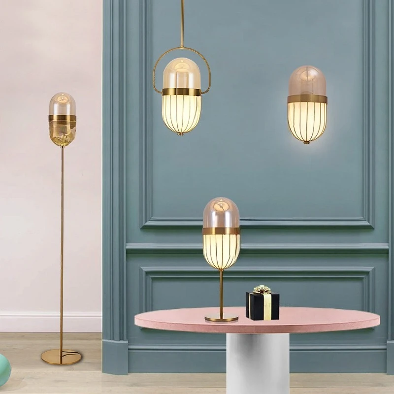 

Postmodern light luxury simple creative living room study bedroom table lamp Nordic exhibition hall floor lamp creative dining