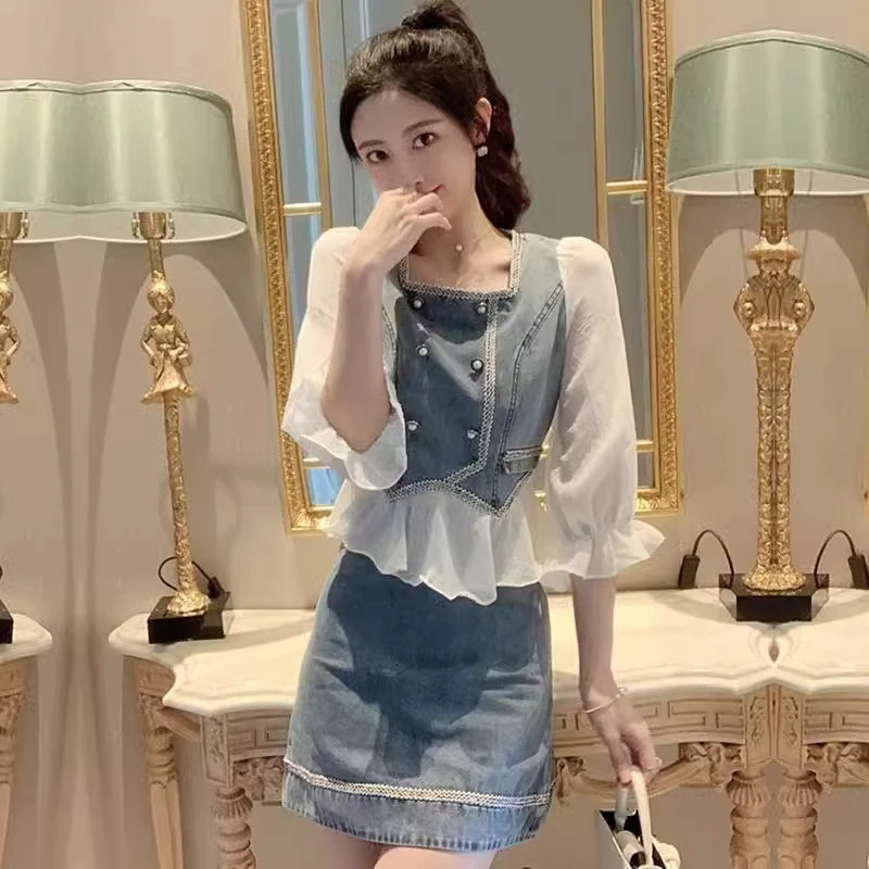 

Loose Casual Sportswear Set for Women Summer Short Sleeve Fashionable Anti-Aging Two-Piece Suit Polyester Fabric 25-35 Years Old