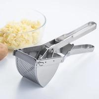 Potato Squeezer Stainless Steel Potato Ricer Silver Potato Crusher Potato Masher Hand Press Manual Juicer Supplementary Food