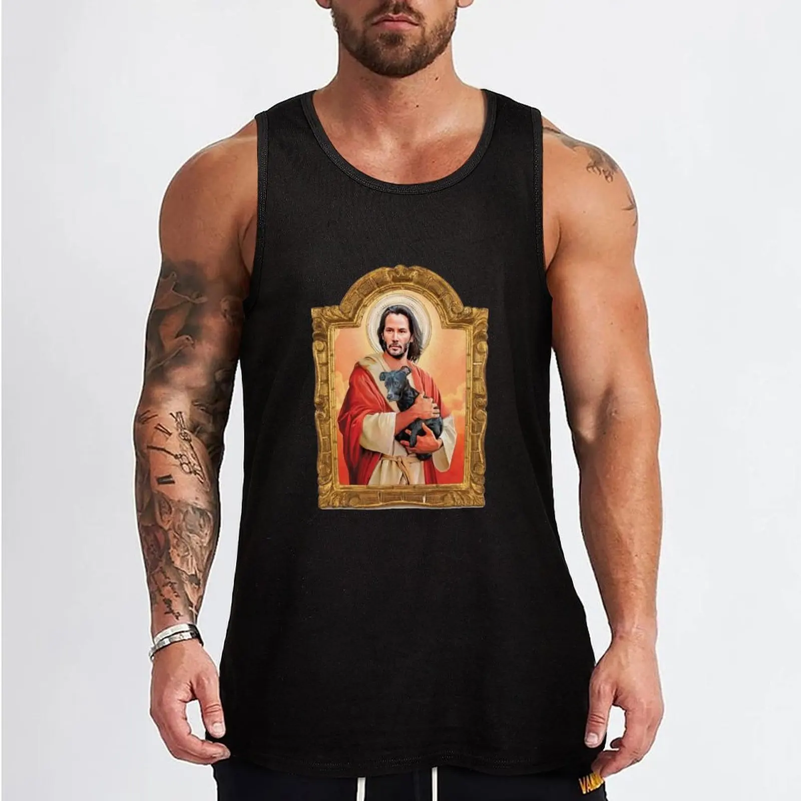 Keanu Reeves, St John, patron St of Doggies Tank Top Top Men's sports t-shirt