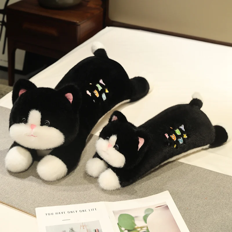 2Sizes Cuddly Black Cat Plush Toys Cats Brings Warmth and Peace of Mind To for Friend's Companionship Birthday Gifts