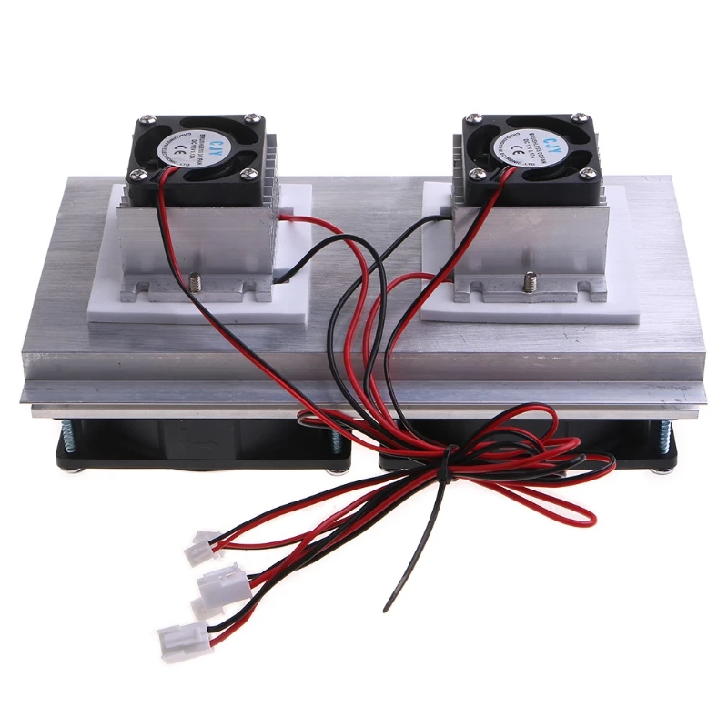 

DIY Peltier Cooler 12V Semiconductor Thermoelectric Cooler Cooling System Heatsink Module +Fan for Big Refrigerator