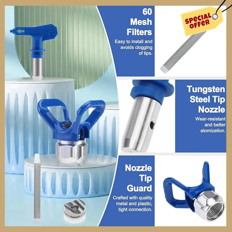 

Classy-Airless Paint Sprayer Tips,Reversible Sprayer Tips With Spray Filters/Guard For Airless Spraying Machine Durable Easy Ins