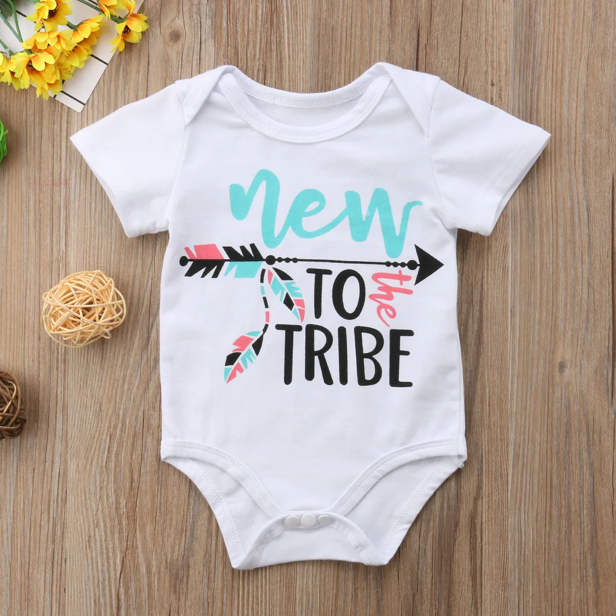 Cute Baby Boys Girls Clothes Cotton Letter Print Bodysuit Jumpsuit Outfits