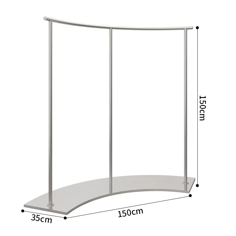 Stainless steel silver Zhongdao rack clothing store display rack, Korean women's clothing store brushed silver S-shaped shelf