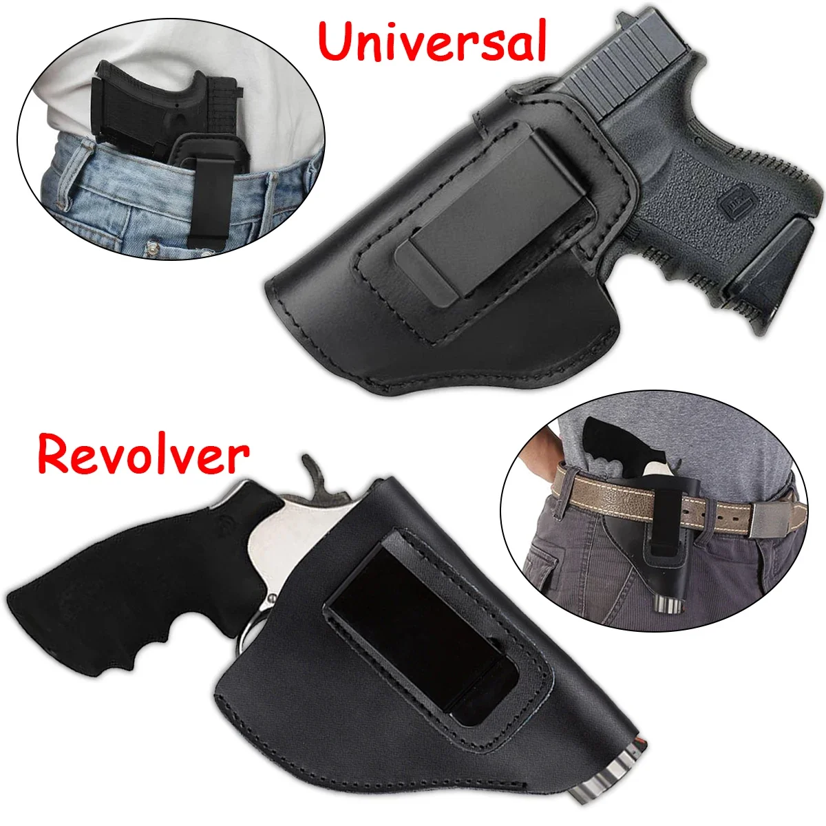 

Tactical Glock 17 43X Genuine Leather Revolver Gun Holster Universal Pistol Case Concealed Carry Hunting S G P365 Holster